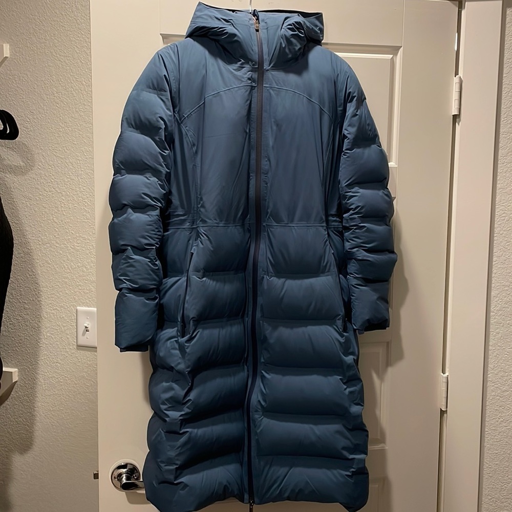 Lululemon Blue Sleet Street Long Jacket size 10